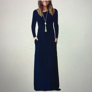 Long Sleeve Maxi Dress with Pockets